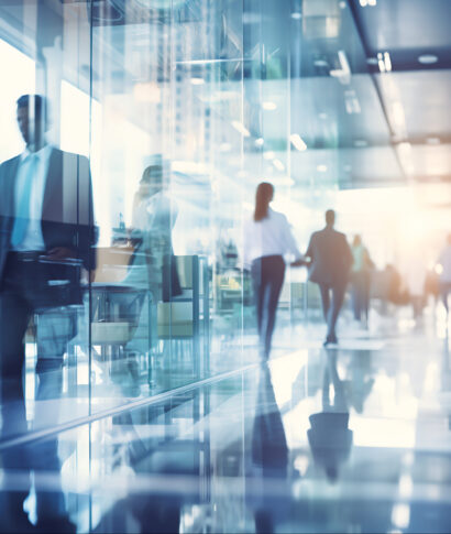 Blurred Business People Corporate Hustle and Bustle in Contempor Blurred Business People Corporate Hustle and Bustle in Contempor