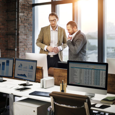 Businessmen is talking to each other